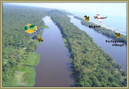 aerial view tortuguero: samoa lodge